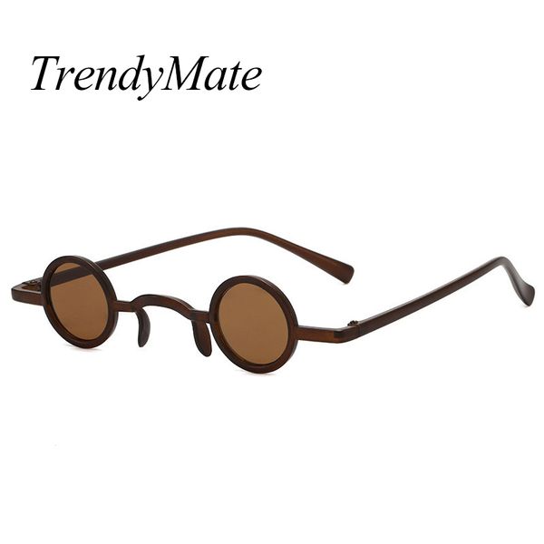 

classic vintage gothic style brown sunglasses 30mm small steampunk brand design sun glasses 5448, White;black