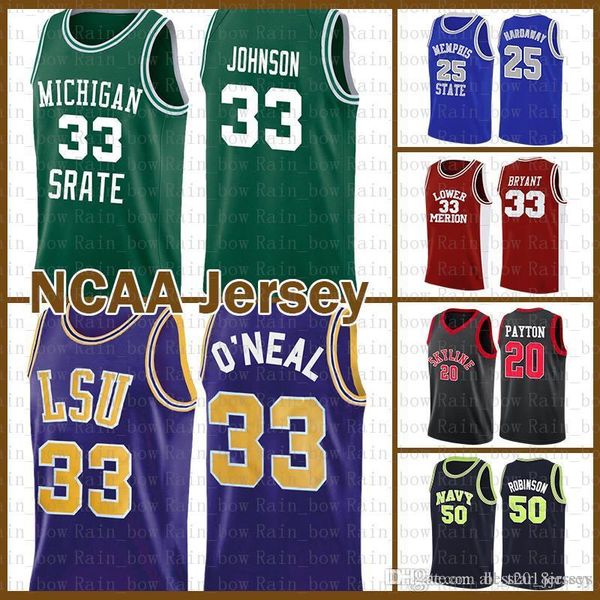 

earvin 33 johnson ncaa shaquille 32 o'neal kyrie stephen 30 curry kawhi 11 irving basketball jersey dwyane 3 wade 2 leonard lebron 23 m, Black