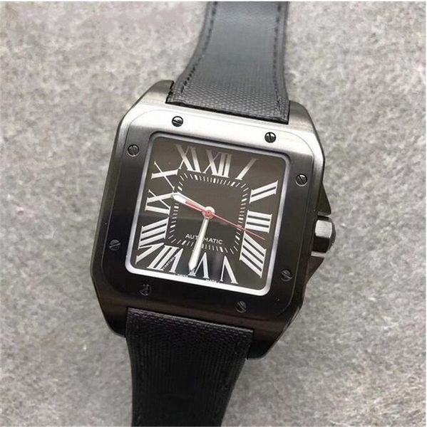 

new fashion man watch black case black dial watch automatic movement watches stainless steel 081 ing, Slivery;brown