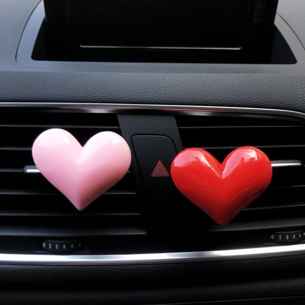 

exquisite red heart car perfume lovely colorful plastic heart car air freshener decorative perfume clip