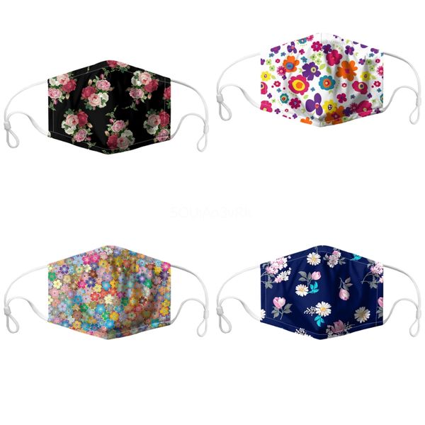 

random color printing dust proofface mask outdoor wear fashionable masks#501, Black