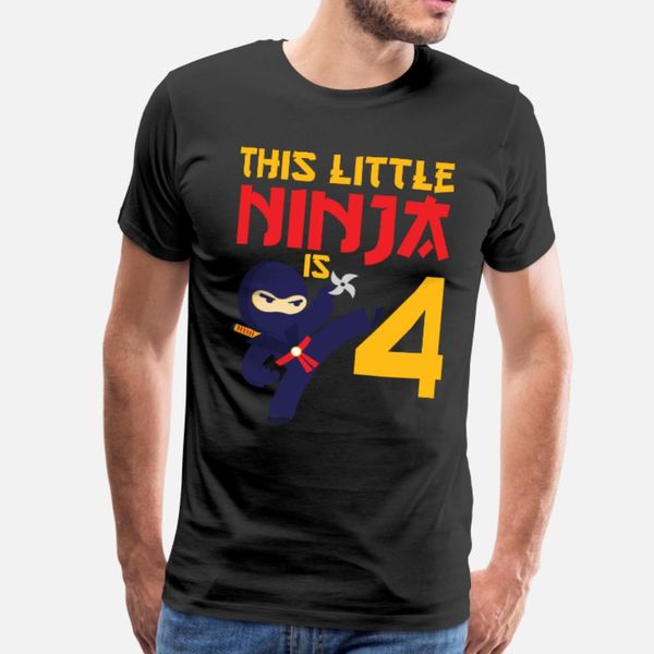 

ninja 4th birthday party t shirt men customized cotton o-neck cool interesting breathable summer style letters shirt