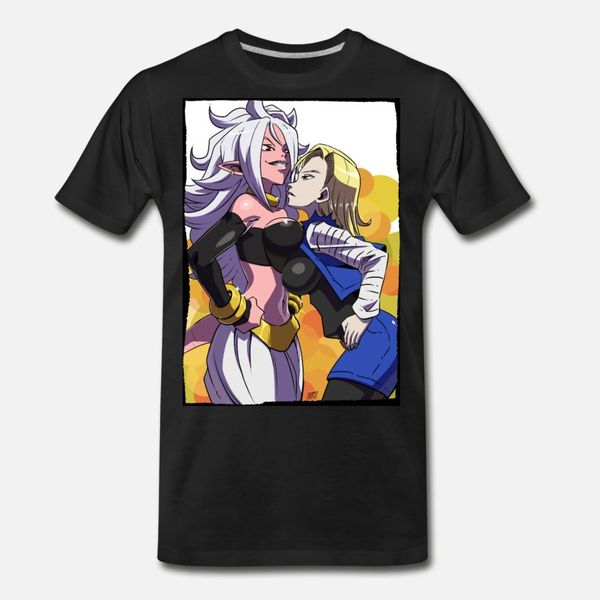 

androids 18 and 21 t shirt men customize tee shirt round neck original fitness comfortable summer natural shirt
