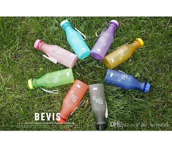 

550ml water bottle candy colors unbreakable frosted leak-proof plastic kettle 18oz bpa portable for yoga running camping