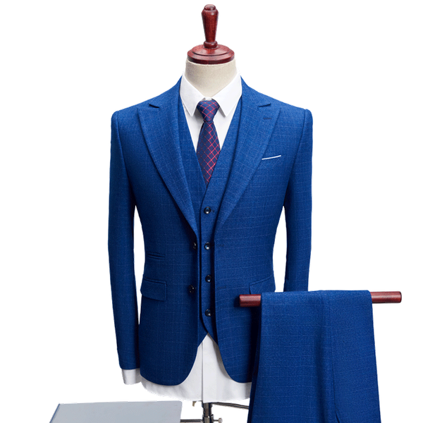 

men's suits & blazers 2021 mens with pants plaid blazer slim fit wedding male groom tuxedos suit prom (jacket+pants+vest) costume homme, White;black