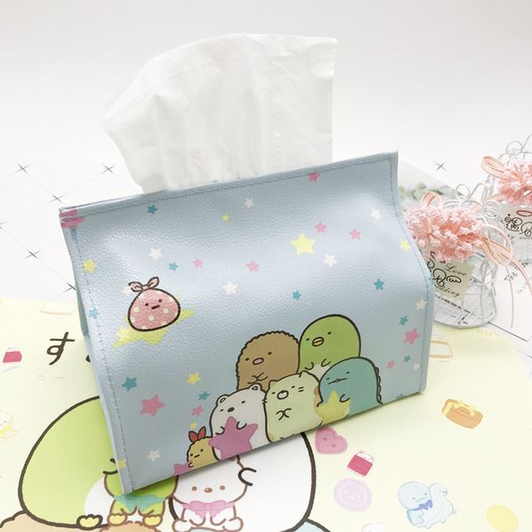 

1pcs anime sumikko gurashi printed pu storage tissue box cover cute cartoon napkin paper bag towel case gift home car decoration