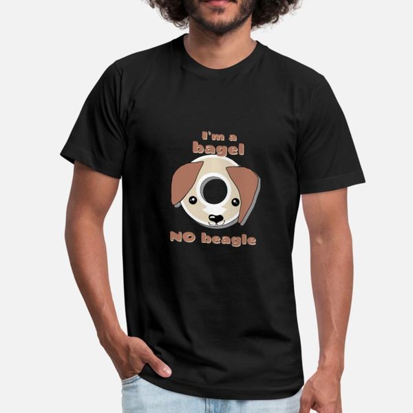 

i'm a bagel, no beagle kawaii t shirt men designer short sleeve plus size 3xl pattern graphic humor summer style letter shirt