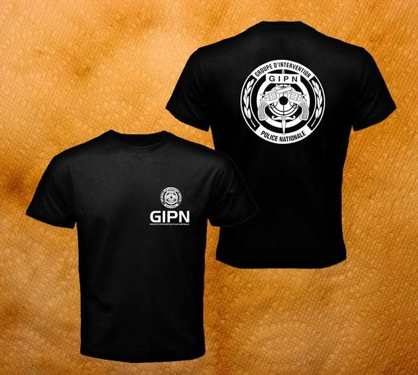 

2019 new summer cool tee shirt gipn france french national police counter terrorists black men t-shirt s-3xl cotton t-shirt