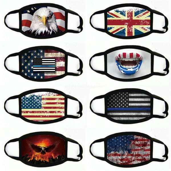 

американский флаг дизайнер maskdesigner ice шелковый лица маски camo модные защитный пыле ушной взрослые ткань маски # 383, Black