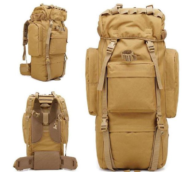 

camouflage backpack 65l capacity oversize tactical rucksack waterproof wear-resisting nylon outdoor bag
