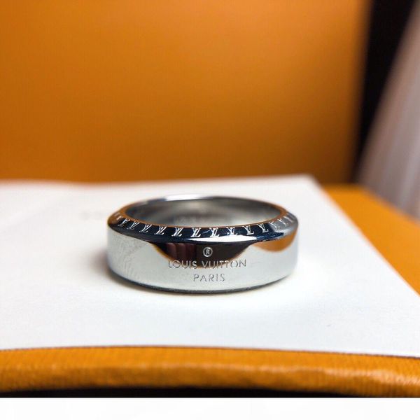 

luxury designer jewelry rings mens women designer letter print fashion bands wedding rings chic ladies ring with box, Silver
