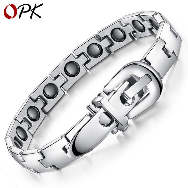 

han edition jewelry wholesale fashion jewelry is a new health magnet fashion generous bracelet 16 grain, Black
