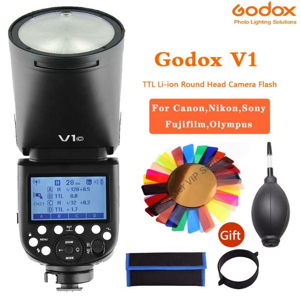

flashes godox v1 flash v1c v1n v1s flashlightl 1/8000s hss lithium battery speedlite for camera