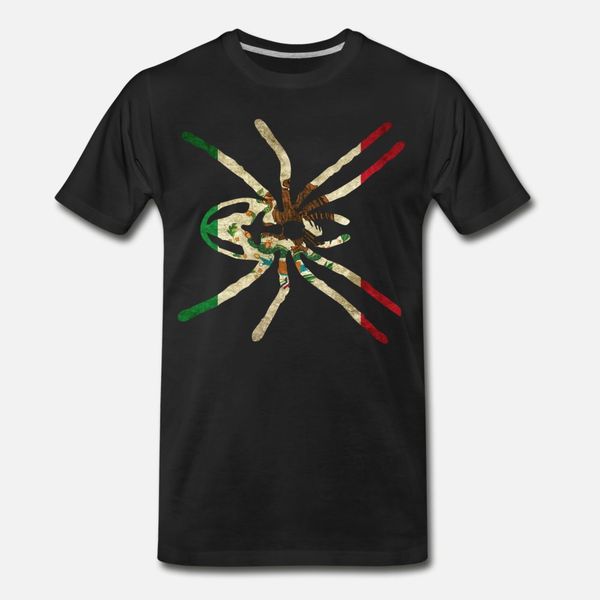 

mexico spider flag t shirt men print 100% cotton crew neck vintage interesting building summer cool shirt