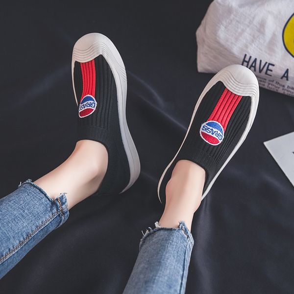 

slip on casual flat shoes for women flats shoe chaussures femme platform dames sneakers baskets femme schoenen dames, Black