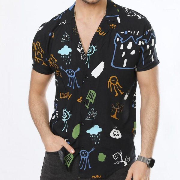 

plus size casual male clothing summer mens designer tshirts hawaiian style printed stand collar short sleeve, White;black