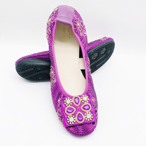 

african jewelry banana shoes soft bottom luxury diamond black women flats casual shoes roll up ladies flat italian style