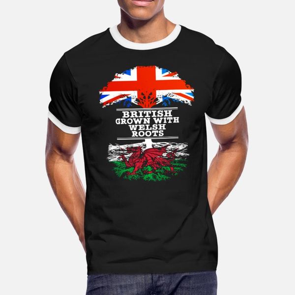 

british grown with welsh roots t shirt men custom tee shirt o-neck gents anti-wrinkle authentic summer style standard shirt