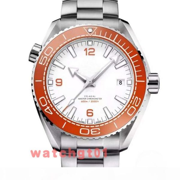 

классический мужчины часы мужские planet ocean 600m коаксиальным chronomter автоподзаводом джеймс бонд 007 часы из нержавеющей стали наручны, Slivery;brown