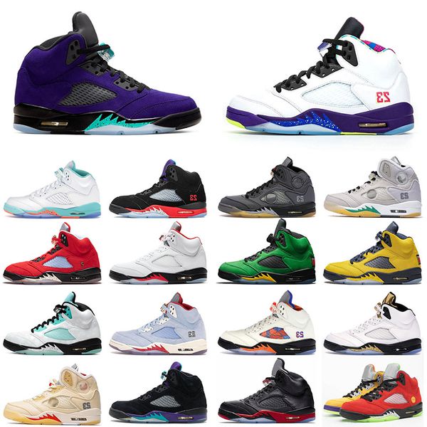 

2021 new jumpman 5s alternate grape mens basketball shoes bel-airs black muslin se orange what the sail isian green women trainers 36-47