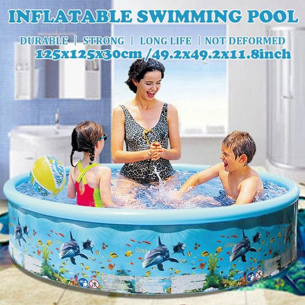 

2020 new fashion new arrival 49inches inflatable swimming pool blow up pool for family kids backyard foldable dropshipping, Slivery;white