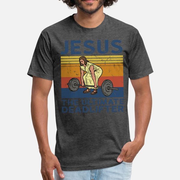 

weight lifting gym jesus the ultimate deadlifter t shirt men custom short sleeve crew neck outfit gift funny casual spring leisure shirt