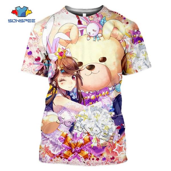 

summer puppet bang dream anime girl 3d print shirts humor humor anime men clothing