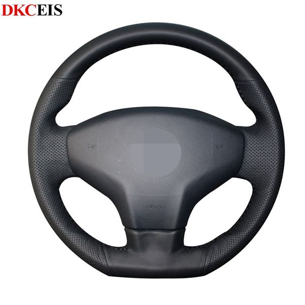 

steering wheel covers diy hand-stitched black soft pu leather car wrap for elysee c-elysee 2014 301