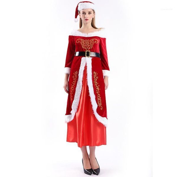 

claus theme costume cosplay couple matching clothes merry christmas designer cosplay clothes mens womens fashion santa, Black;red