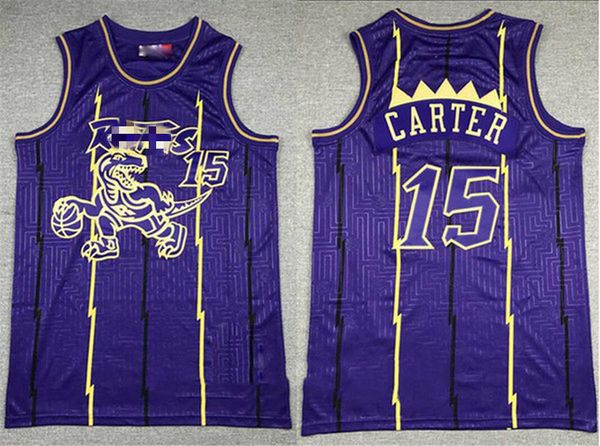 

Throwback Toronto Raptors Jersey 1 TracyMc Grady Vince Carter 15 Mitchell Ness Purple Hardwoods Vintage Basketball Jerseys, Black;red