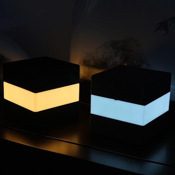 Tabela de cabeceira lâmpadas Touch Control Noite Luzes LED Desk bateria USB luzes recarregáveis ​​Praça Nightlight para o quarto Sala Home Decor