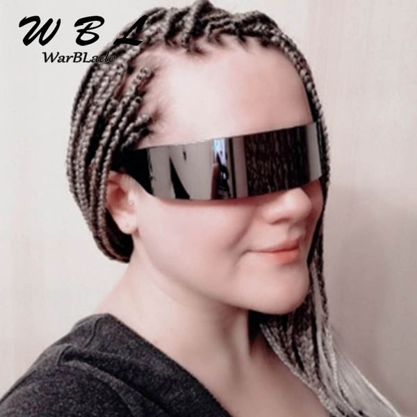 

2020 new warblade women black frame wrap sunglasses flat novelty costume party funny sun glasses 2020 hot, White;black