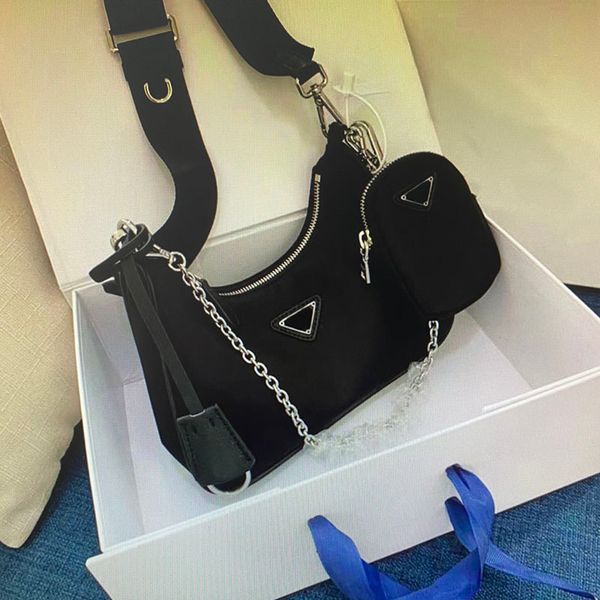 

nylon hobo canvas crossbody bag 1bh204 messenger handbags shoulder bag for women classic bags zipper fashion chest chain tote key wallet