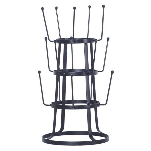 

stylish steel mug tree holder organizer rack stand (black