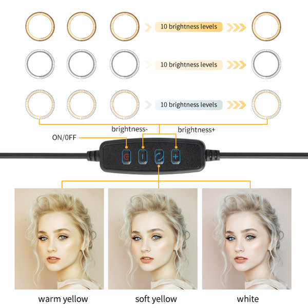 

6/10 circular lamp led selfie tripod pgraphic film led ring light p studio camera ring light with cell phone holder