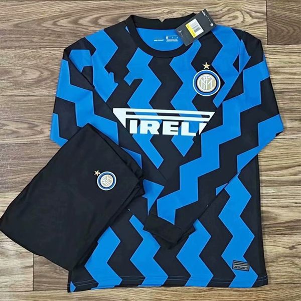 

eriksen inter lautaro skriniar 2021 long sleeve milan soccer jerseys barella lukaku 20 21 football inter football shirt uniform, Black