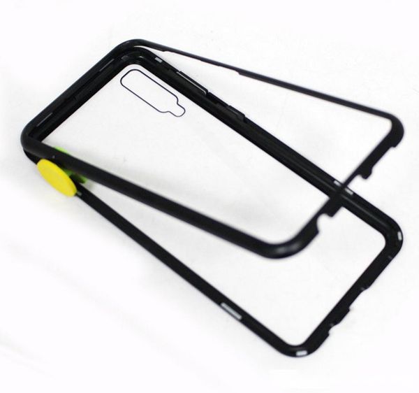 

magnetic adsorption 360 metal phone case for samsung galaxy s10 s10 plus s10e m10 m20 m30 a30 a50 full coverage frame tempered glass 50pcs