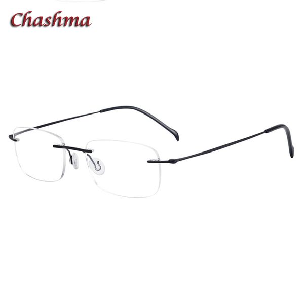 

rimless titanium women light eyeglasses men ochelari glasses myopic glasses frame optical eyewear prescription frame, Black