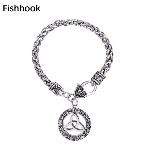 

fishhook irish knot 24 norse runes pulseira masculina charms bracelet making for viking ethnic jewelry christmas gift 2020, Black