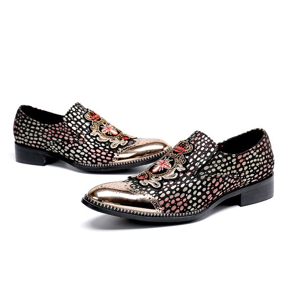 

полька dot oxfords слип-на свадебной обуви новой весны бизнеса платье обувь мода из натуральной кожи офис резных mens, Black