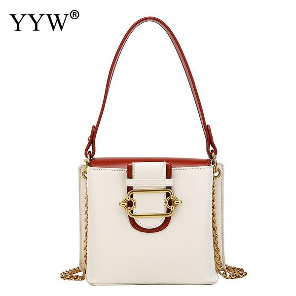 

pu leather baguette bag womens casual handbag large capacity tote contrast color shoulder bags white black bucket underarm bag