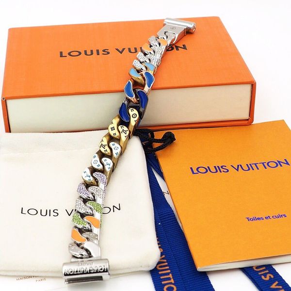 

fashion men 316l titanium steel engrave four leaf flower colored enamel 18k gold thick chain links patches bracelets with box, Black