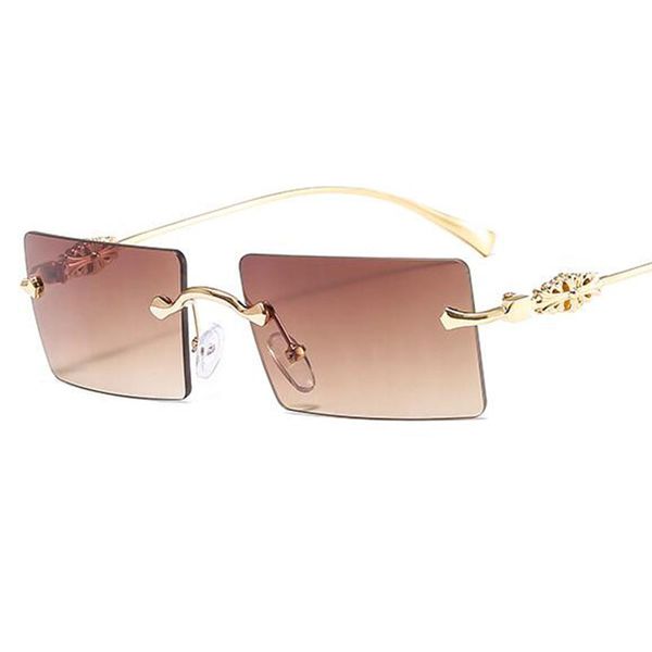 

fashion rimless rectangle sunglasses women 2020 clear lens sun glasses baroque designer zonnebril dames vrouwen, White;black