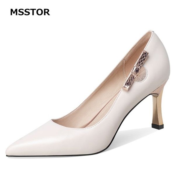 

concise office shoes women shallow cow leather autumn spring woman pumps butterfly-knot pointed toe black heels for women casual