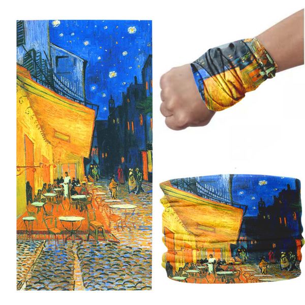 

new 3d printed headscarf van gogh oil painting art women ring scarf microfiber seamless tubular bandana magic sport cycling mask 9aog, Blue;gray