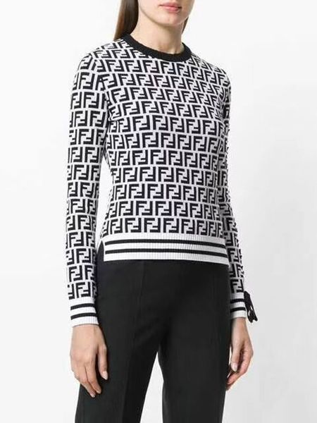 

2020 new fashion casual women's autumn winter sweaters pullover letter long sleeve sweaters knitting blouses sweater woman designer lux, White;black