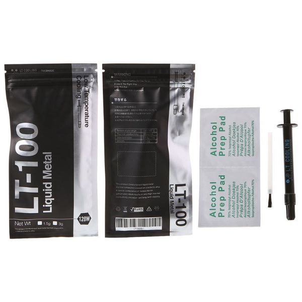

lt-100 liquid metal thermal conductive paste grease for cpu gpu cooling liquid ultra 128w/ 1.5g 3g compound grease cooling