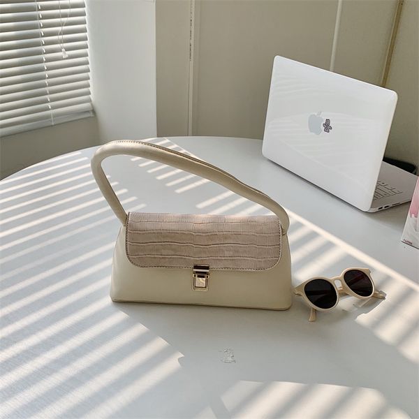 

2020 luxury crocodile print patchwork baguette bag armpit bag designer leather handbags brand vintage tote women shoulder bags