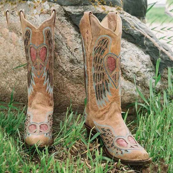 

women mid-calf boots high heels chaussure vintage pu leather plus size western cowboy shoes woman zapatos mujer sapato d1346, Black