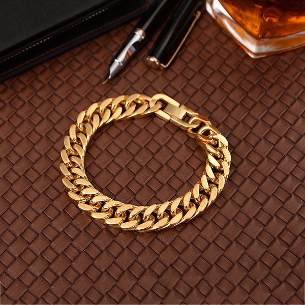 

gold bracelets mens stainless steel charm vintage bracelets link hip hop black chain bracelet on hand gifts for men accessories